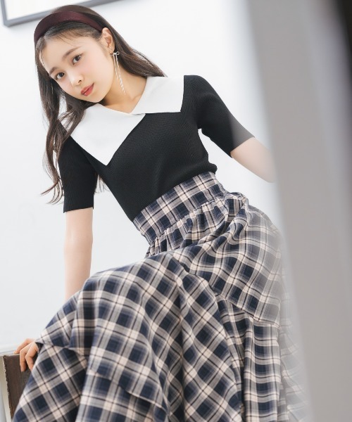 WILLSELECTION（ウィルセレクション）の「アシメカラーリブニット（ニット/セーター・レディース・ブラック/オフホワイト/ボルドー・FREE）」の11枚目の写真