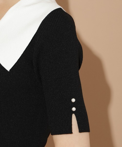 WILLSELECTION（ウィルセレクション）の「アシメカラーリブニット（ニット/セーター・レディース・ブラック/オフホワイト/ボルドー・FREE）」の18枚目の写真