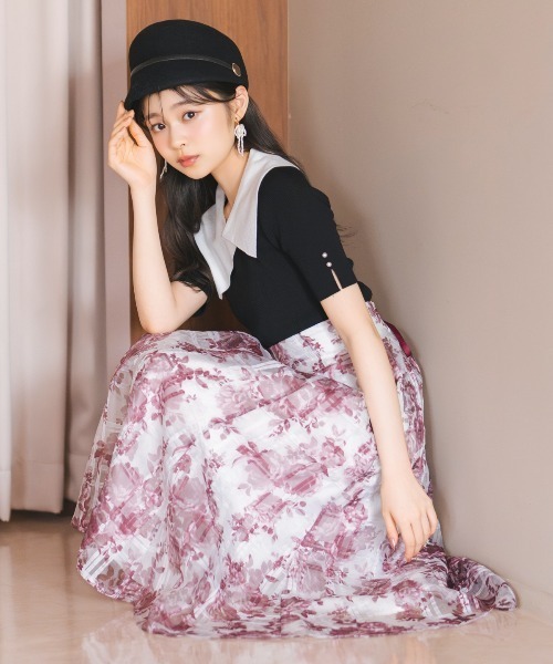 WILLSELECTION（ウィルセレクション）の「アシメカラーリブニット（ニット/セーター・レディース・ブラック/オフホワイト/ボルドー・FREE）」の20枚目の写真