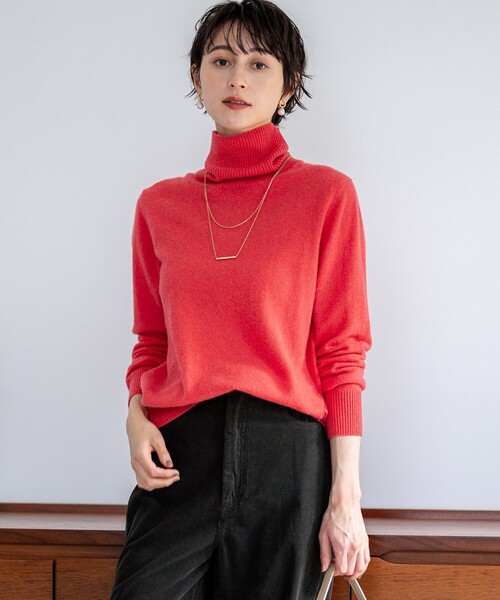 23区 S(ニジュウサンクチイサイサイズ)の「ピュアカシミヤ タートルネック ニット(ニット/セーター・レディース・スカイブルー系/ライトグレー系/ブルー系/ベージュ系/オレンジ系/黄土色系/イエロー系・32)」の7枚目の写真