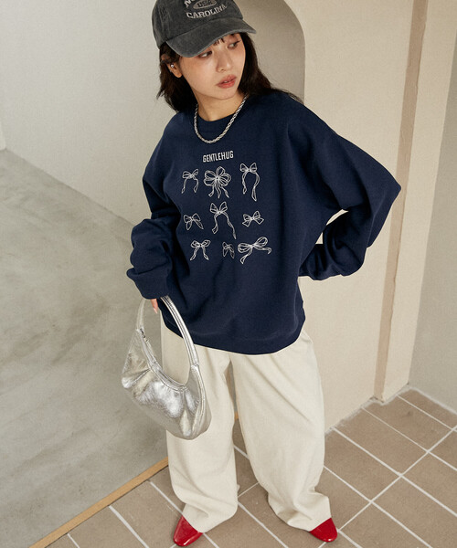 yuhan wang 24AW レースのリボン刺繍スウェットパーカー 新品未使用 yuhan wang 24AW レースのリボン刺繍スウェットパーカー 新品未使用