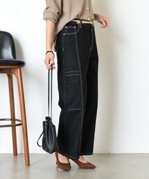 サイドポケット切替デニムパンツ