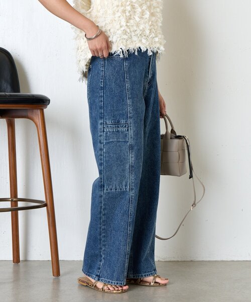 Jena espace merveilleux（ジェナ　エスパスメルヴェイユ）の「サイドポケット切替デニムパンツ（デニムパンツ・レディース・ブラック/ブルー・FREE）」の17枚目の写真