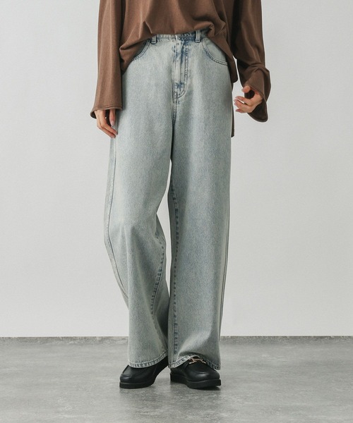 GLOBAL WORK（グローバルワーク）の「GOODデニムカラーバギーパンツ/498402（デニムパンツ・レディース・インディゴブルー/ブラウン・X-SMALL/SMALL/MEDIUM/LARGE/X-LARGE/XX-LARGE）」の2枚目の写真