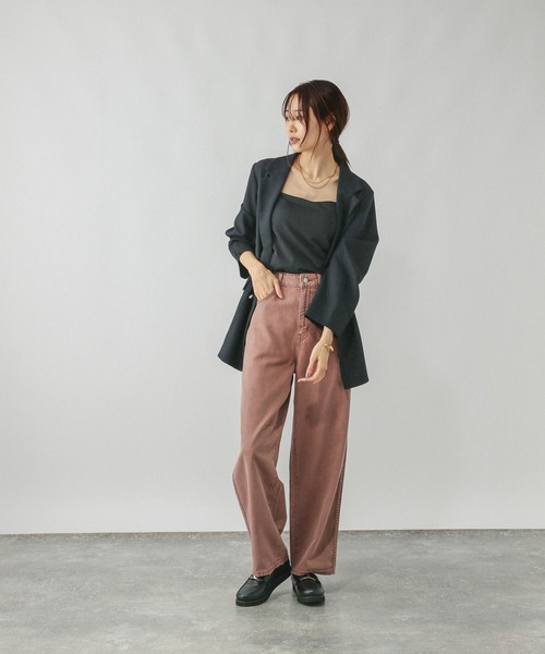 GLOBAL WORK（グローバルワーク）の「GOODデニムカラーバギーパンツ/498402（デニムパンツ・レディース・インディゴブルー/ブラウン・X-SMALL/SMALL/MEDIUM/LARGE/X-LARGE/XX-LARGE）」の4枚目の写真