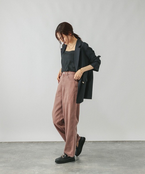 GLOBAL WORK（グローバルワーク）の「GOODデニムカラーバギーパンツ/498402（デニムパンツ・レディース・インディゴブルー/ブラウン・X-SMALL/SMALL/MEDIUM/LARGE/X-LARGE/XX-LARGE）」の5枚目の写真