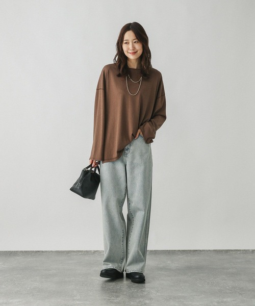 GLOBAL WORK（グローバルワーク）の「GOODデニムカラーバギーパンツ/498402（デニムパンツ・レディース・インディゴブルー/ブラウン・X-SMALL/SMALL/MEDIUM/LARGE/X-LARGE/XX-LARGE）」の8枚目の写真