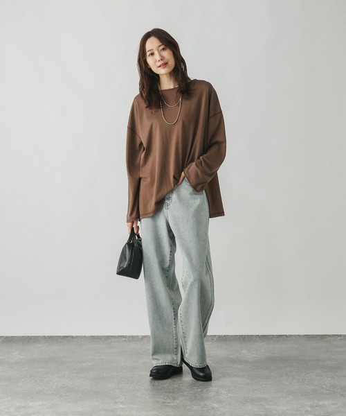 GLOBAL WORK（グローバルワーク）の「GOODデニムカラーバギーパンツ/498402（デニムパンツ・レディース・インディゴブルー/ブラウン・X-SMALL/SMALL/MEDIUM/LARGE/X-LARGE/XX-LARGE）」の9枚目の写真