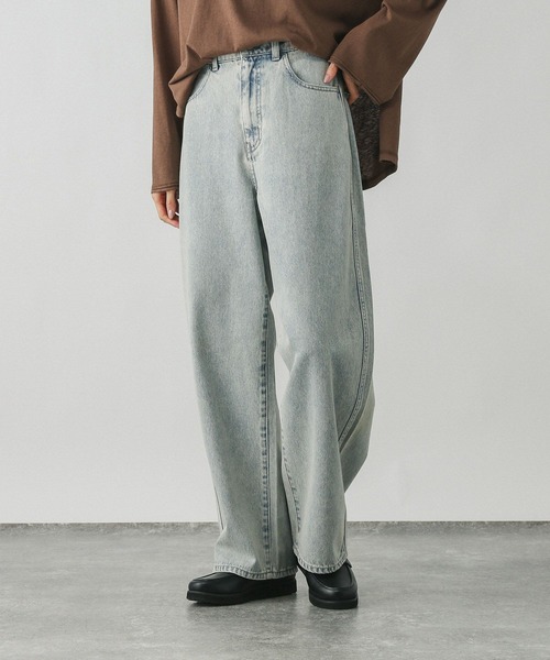 GLOBAL WORK（グローバルワーク）の「GOODデニムカラーバギーパンツ/498402（デニムパンツ・レディース・インディゴブルー/ブラウン・X-SMALL/SMALL/MEDIUM/LARGE/X-LARGE/XX-LARGE）」の10枚目の写真