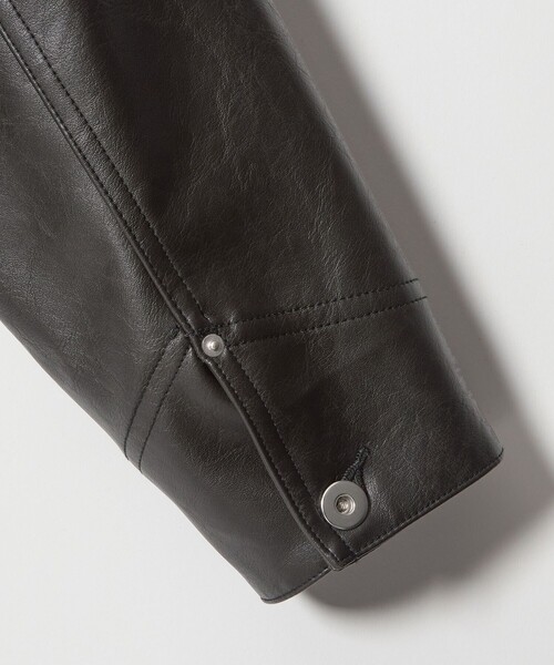 セール】レザーライク クロップド カバーオール（ブルゾン）｜MONKEY