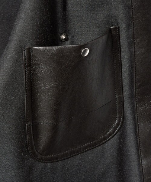 レザーライク クロップド カバーオール（ブルゾン）｜MONKEY