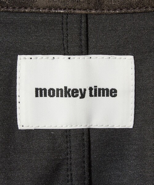 MONKEY TIME(モンキータイム)の「レザーライク クロップド カバーオール(ブルゾン・メンズ・ブラック・S/M/L/XL)」の3枚目の写真
