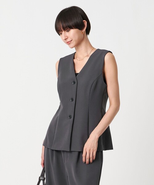 UNITED ARROWS（ユナイテッドアローズ）の「ダブルクロス ベスト -ウォッシャブル-（ベスト・レディース・ブラック/ダークグレー・FREE）」の3枚目の写真
