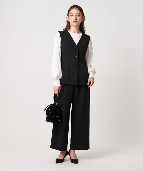 UNITED ARROWS（ユナイテッドアローズ）の「ダブルクロス ベスト -ウォッシャブル-（ベスト・レディース・ブラック/ダークグレー・FREE）」の8枚目の写真