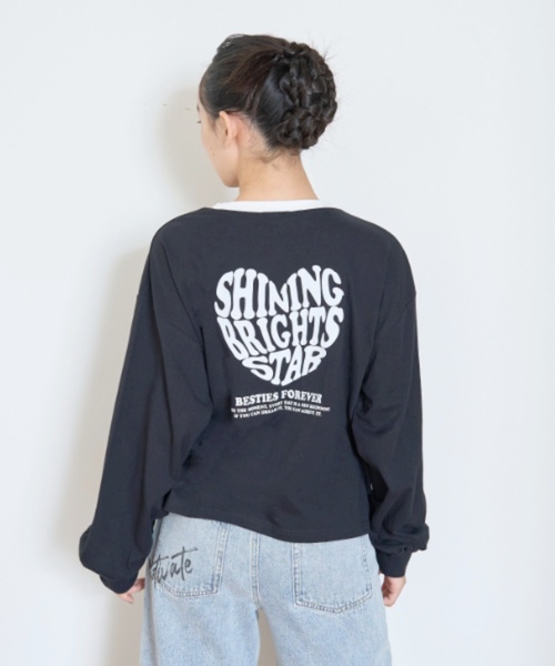 セール】【GOODPRICE】【LTXC】ハートバイカラー長袖Tシャツ（Tシャツ