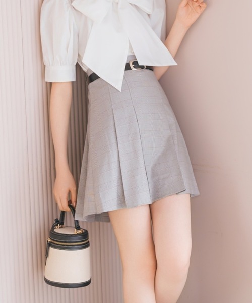 WILLSELECTION(ウィルセレクション)の「ベルト付きプリーツミニスカート(スカート・レディース・ブラック/グレー系その他/ブラウン系その他・FREE)」の6枚目の写真