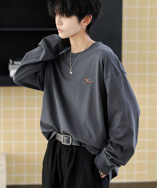 Tom&Jerry(トムアンドジェリー)の「【neos】ルーズシルエット TOM&JERRY トムとジェリー ピグメント風 プリント ロングスリーブ Tシャツ(Tシャツ/カットソー・メンズ・ブラック系1/ホワイト系2/ホワイト系1/ブラック系2・MEDIUM/X-LARGE/LARGE)」の16枚目の写真