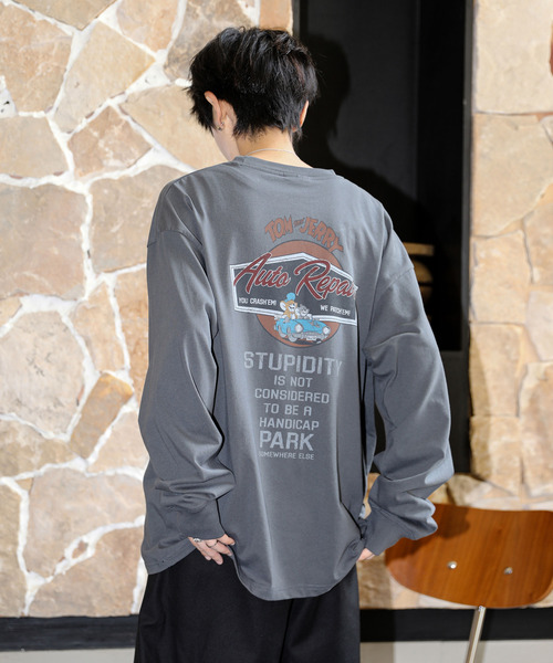 Tom&Jerry(トムアンドジェリー)の「【neos】ルーズシルエット TOM&JERRY トムとジェリー ピグメント風 プリント ロングスリーブ Tシャツ(Tシャツ/カットソー・メンズ・ブラック系1/ホワイト系2/ホワイト系1/ブラック系2・MEDIUM/X-LARGE/LARGE)」の19枚目の写真