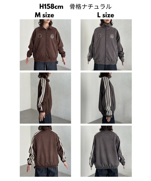 CPCM(シーピーシーエム)の「フェイクスエードトラックジャケット(ブルゾン・レディース・アイボリー/チャコールグレー/ブラウン/グリーン・MEDIUM/LARGE)」の11枚目の写真