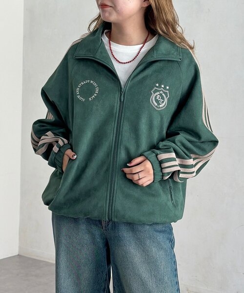 CPCM(シーピーシーエム)の「フェイクスエードトラックジャケット(ブルゾン・レディース・アイボリー/チャコールグレー/ブラウン/グリーン・MEDIUM/LARGE)」の7枚目の写真