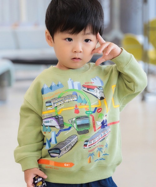 BEAMS mini(ビームスミニ)の「JR 在来線 スウェット プルオーバー 2025FW(90~150cm)(スウェット・キッズ・ベージュ/ネイビー/ミント・90/140/130/120/110/100/150)」の2枚目の写真