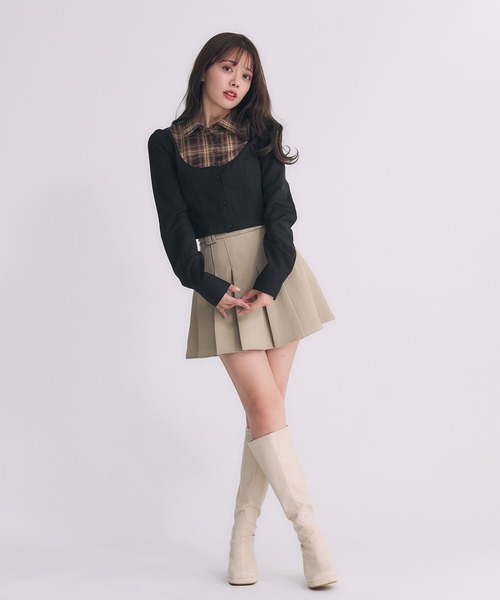 fupel(フぺル)の「Switched Shirt Blouse/ 切り替えシャツブラウス(シャツ/ブラウス・レディース・ブラック/グレー・FREE)」の21枚目の写真