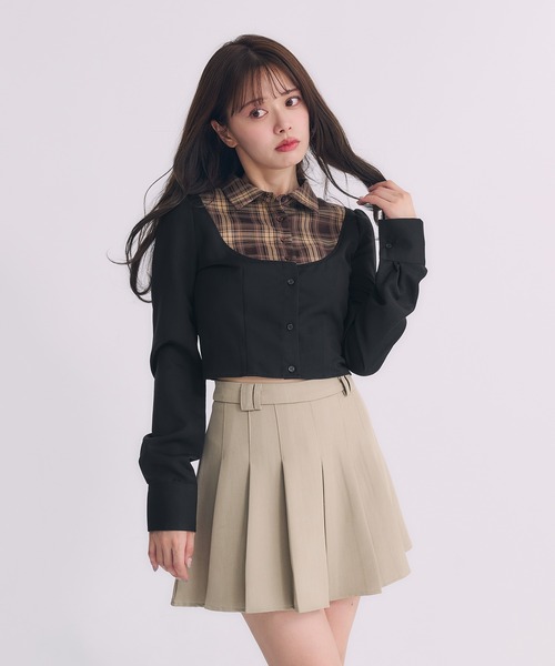 fupel(フぺル)の「Switched Shirt Blouse/ 切り替えシャツブラウス(シャツ/ブラウス・レディース・ブラック/グレー・FREE)」の18枚目の写真