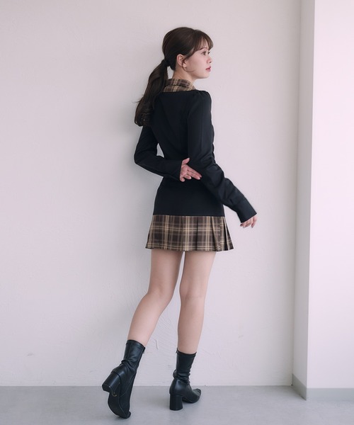 fupel(フぺル)の「Switched Shirt Blouse/ 切り替えシャツブラウス(シャツ/ブラウス・レディース・ブラック/グレー・FREE)」の16枚目の写真