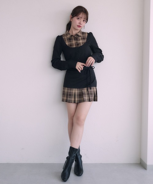 fupel(フぺル)の「Switched Shirt Blouse/ 切り替えシャツブラウス(シャツ/ブラウス・レディース・ブラック/グレー・FREE)」の13枚目の写真