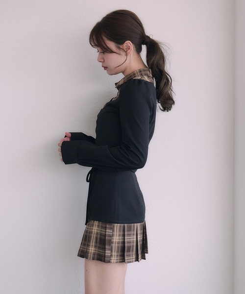 fupel(フぺル)の「Switched Shirt Blouse/ 切り替えシャツブラウス(シャツ/ブラウス・レディース・ブラック/グレー・FREE)」の11枚目の写真