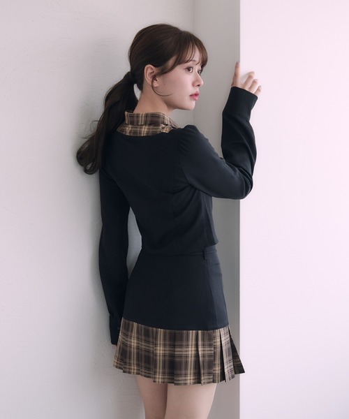 fupel(フぺル)の「Switched Shirt Blouse/ 切り替えシャツブラウス(シャツ/ブラウス・レディース・ブラック/グレー・FREE)」の12枚目の写真