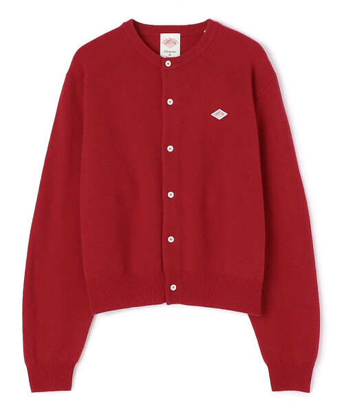 ダントン　ウールカーディガン36 レッド Danton（ダントン） ニットカーディガン 36 レッド レディース