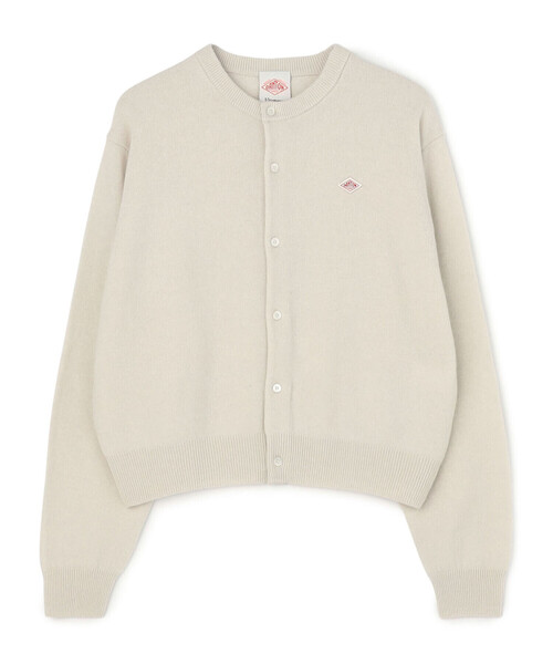 DANTON（ダントン）の「WOMEN'S LAMBSWOOL CREW NECK KNIT CARDIGAN（カーディガン/ボレロ・レディース・グレイッシュベージュ/ライトブルー/ピンク系その他/オートミール/レッド/ブラック/オフホワイト/ライトグレー/ダークグレー/モカ・34/36）」の2枚目の写真