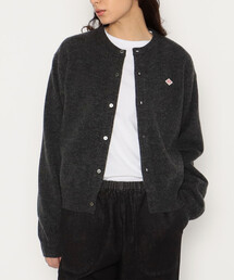 WOMEN'S LAMBSWOOL CREW NECK KNIT CARDIGAN
