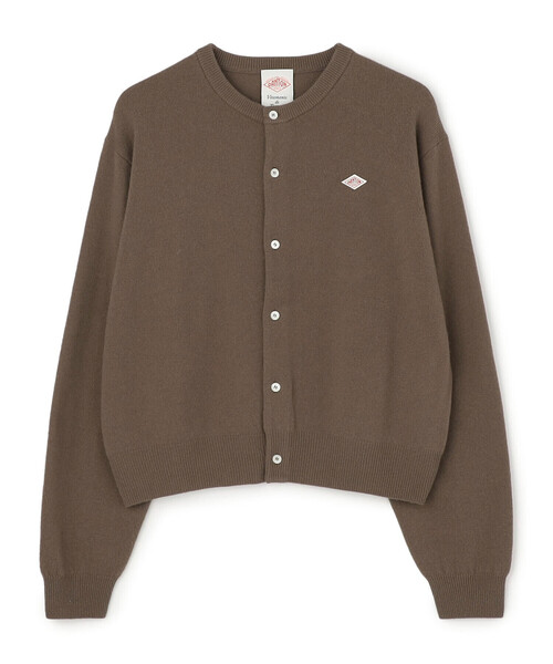 DANTON（ダントン）の「WOMEN'S LAMBSWOOL CREW NECK KNIT CARDIGAN（カーディガン/ボレロ・レディース・グレイッシュベージュ/ライトブルー/ピンク系その他/オートミール/レッド/ブラック/オフホワイト/ライトグレー/ダークグレー/モカ・34/36）」の5枚目の写真