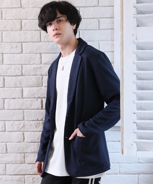 グレー テーラードジャケット スウェット素材 3点コーデセット ファッション グレー ダブルブレスト