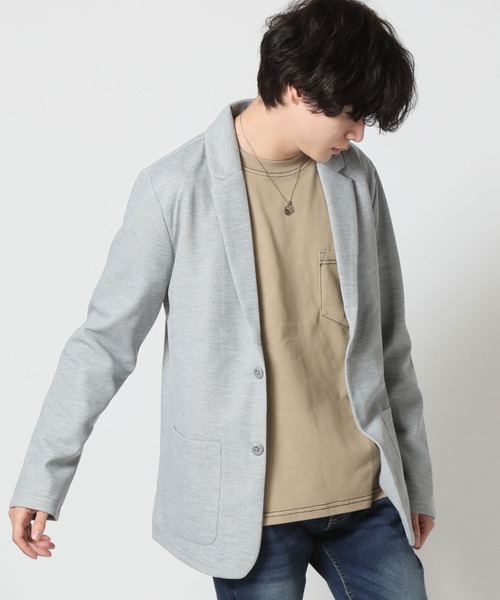 グレー テーラードジャケット スウェット素材 セール】テーラードジャケット スウェット素材（テーラードジャケット
