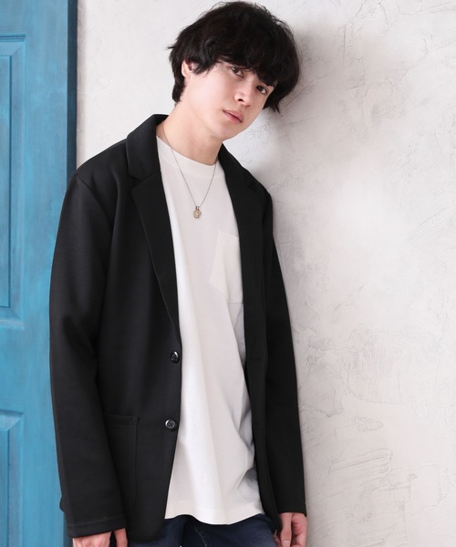 グレー テーラードジャケット スウェット素材 セール】テーラードジャケット スウェット素材（テーラード