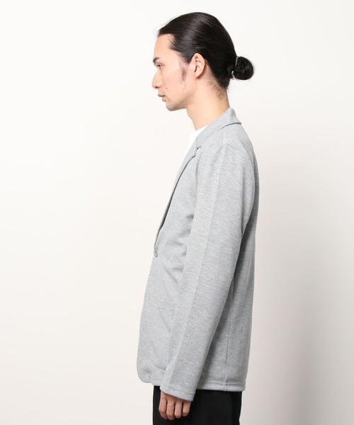 グレー テーラードジャケット スウェット素材 セール】テーラードジャケット スウェット素材（テーラード