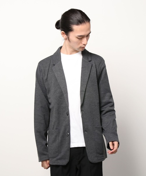 グレー テーラードジャケット スウェット素材 セール】テーラードジャケット スウェット素材（テーラード