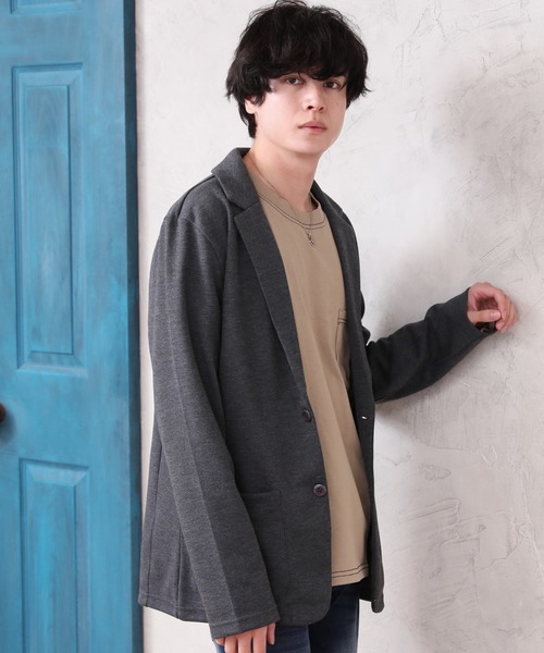 ARCADE(アーケード)の「秋服 テーラードジャケット スウェット素材 Skkone Collection(テーラードジャケット・メンズ・ブラック/チャコールグレー/グレー/ネイビー・M/L/LL)」の18枚目の写真