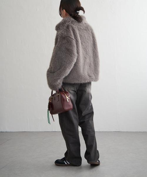 VENCEEXCHANGE(ヴァンスエクスチェンジ)の「シャギーファーショートコート(ブルゾン・レディース・ベージュ/グレー/グレー系その他・FREE)」の17枚目の写真