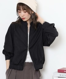 スリットスリーブふくれジャガードブルゾン