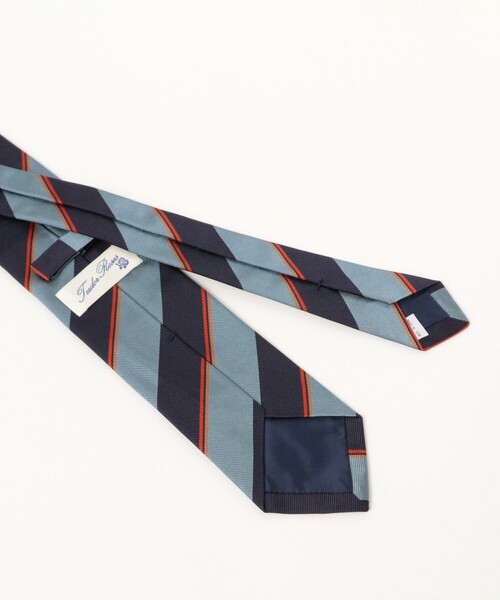 BEAMS F（ビームスエフ）の「TUDOR ROSES / シルク ストライプ ネクタイ（ネクタイ・メンズ・グレー/ライトブルー・ONE SIZE）」の4枚目の写真