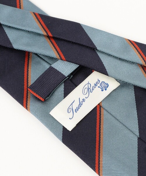 BEAMS F（ビームスエフ）の「TUDOR ROSES / シルク ストライプ ネクタイ（ネクタイ・メンズ・グレー/ライトブルー・ONE SIZE）」の8枚目の写真