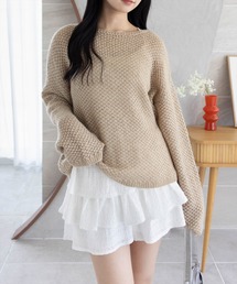 clear | メッシュオーバーニットトップス［大人 カジュアル 着回し力抜群］≪AW新作≫(ニット/セーター)