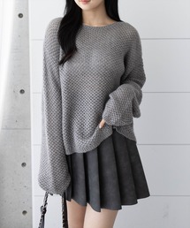 clear | メッシュオーバーニットトップス［大人 カジュアル 着回し力抜群］≪AW新作≫(ニット/セーター)