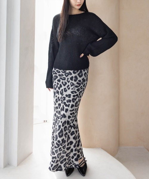 clear（クリア）の「メッシュオーバーニットトップス［大人 カジュアル 着回し力抜群］≪AW新作≫（ニット/セーター・レディース・グレー/ブラック/アイボリー/ベージュ・F）」の8枚目の写真