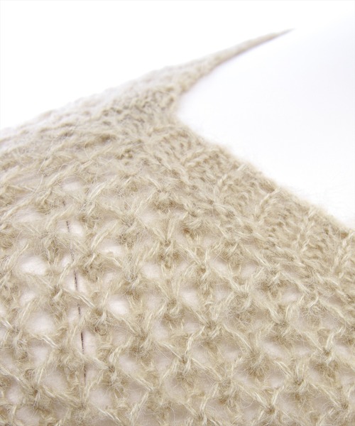 clear（クリア）の「メッシュオーバーニットトップス［大人 カジュアル 着回し力抜群］≪AW新作≫（ニット/セーター・レディース・グレー/ブラック/アイボリー/ベージュ・F）」の12枚目の写真