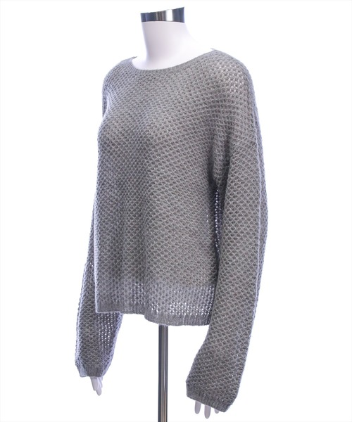 clear（クリア）の「メッシュオーバーニットトップス［大人 カジュアル 着回し力抜群］≪AW新作≫（ニット/セーター・レディース・グレー/ブラック/アイボリー/ベージュ・F）」の15枚目の写真